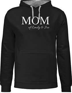 Pullover Herren Frauen Hoodie Kontrast zweifarbig - Muttertag - Mom to be Baby - 5XL - Schwarz/Grau meliert - Mama schöne Geschenke für mütter Mutter personalisiertes wunschtext Mutti von Geschenk mit Namen personalisiert by Shirtracer