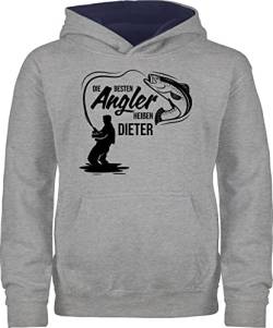 Pullover Kinder Hoodie Jungen Mädchen - Besten Angler - Vatertagsgeschenk Angeln Angelzubehör personalisiert mit Namen Angelgeschenkideen Geschenke für Angler Angel Geschenk für Männer Fischer von Geschenk mit Namen personalisiert by Shirtracer