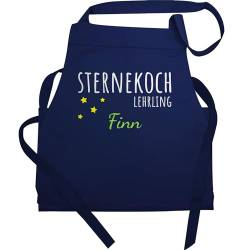 Schürze - Kochschürze Herren Männer - Sternekoch Lehrling Name - 60x87 - Navy Blau - kreative+geschenke+für+hobbyköche küchenschürze für geschenke motiv lustige lustig mann kochzubehör von Geschenk mit Namen personalisiert by Shirtracer