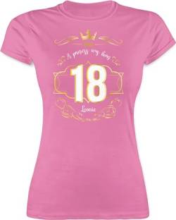 Shirt Damen - 18. Geburtstag - Geburtsjahr 2006 - A Princess was Born - mit Name - S - Rosa - t-Shirt 18 .Geburtstag Tshirt mädchen zum t und Shirts personalisiertes 18.Geburtstag Oberteil von Geschenk mit Namen personalisiert by Shirtracer