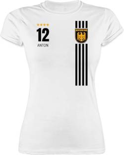 Shirt Damen - 2024 Fussball EM Fanartikel - Deutschland Germany Trikot Style - XL - Weiß - Deutschland-t-Shirt fußball Bundesadler Shirts Deutschland. Tshirt Europa Deutschland-Fanartikel t-Shirt von Geschenk mit Namen personalisiert by Shirtracer