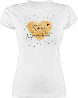 Shirt Damen - Aufdruck selbst gestalten - Dein Wunschtext - M - Weiß - Tshirt Text Bedrucken Lassen zum beschriften t Personalised Druck Name schreiben individuelles t-Shirt freitext Customized von Geschenk mit Namen personalisiert by Shirtracer