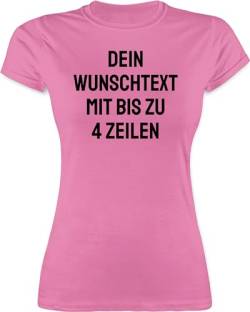 Shirt Damen - Aufdruck selbst gestalten - Wunschtext - M - Rosa - drucken Lassen Tshirt initialen Bedrucken selber t zum selbstgestalten Druck nach Wahl individuell wo Name Drauf Steht von Geschenk mit Namen personalisiert by Shirtracer