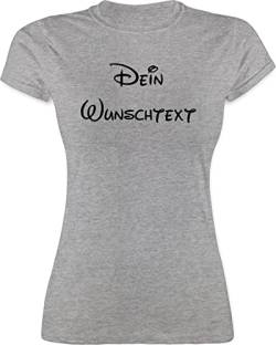 Shirt Damen - Aufdruck selbst gestalten - Wunschtext - XXL - Grau meliert - Text frei wählbar zum Bedrucken eigener Aufschrift bedrucktes beschriftet schreiben selbstgemachten freier Bedruckte von Geschenk mit Namen personalisiert by Shirtracer