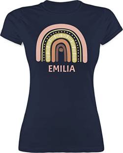 Shirt Damen - Boho - Regenbogen - Dein Name - L - Navy Blau - selbst Bedrucken t personalisierte Tshirt chic Stil Shirts Kindergarten t-Shirt namens-Shirt namens Geschenke personalisierter t-Shirts von Geschenk mit Namen personalisiert by Shirtracer