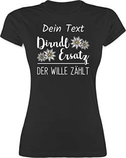 Shirt Damen - Kompatibel Oktoberfest - Dirndl Ersatz - der Wille zählt - L - Schwarz - Volksfest edelweiß t,Shirt Tshirt bayrische t-Shirts Frau Trachten- Edelweiss Frauen t-Shirt trachtenshirt von Geschenk mit Namen personalisiert by Shirtracer