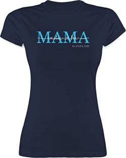 Shirt Damen - Muttertag - Mama Kindernamen Geschenk Geburtstag - M - Navy Blau - Geschenke für Tshirt muttertagsgeschenk personalisiertes zum wunschtext personalisierter Mutter mütter von Geschenk mit Namen personalisiert by Shirtracer