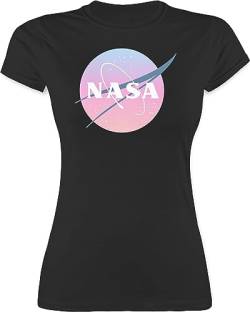 Shirt Damen - Weltall Weltraum - NASA Logo - L - Schwarz - Shirts t-Shirt Tshirt von Geschenk mit Namen personalisiert by Shirtracer