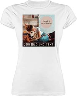 Shirt Damen - eigenem - Foto Bild Geschenk - XXL - Weiß - t zum selber Tshirt Druck Bedruckte t-Shirts Bedrucken Lassen Baumwolle Personalisieren t-Shirt wunschtext dament-Shirt individuell Print von Geschenk mit Namen personalisiert by Shirtracer