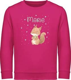 Sweater Kinder Sweatshirt Jungen Mädchen Pullover - Tiere - Eichhörnchen Eichhorn Squirrel - 128 (7/8 Jahre) - Fuchsia - Junge Tieren Name kleine personalisierte Geschenke und Tier von Geschenk mit Namen personalisiert by Shirtracer