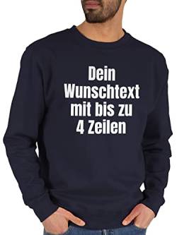 Sweater Pullover Sweatshirt Herren Damen - Aufdruck selbst gestalten - Wunschtext - L - Dunkelblau - text schreiben personalized name eigenem schrift bedruckte texten selber dein beschriften von Geschenk mit Namen personalisiert by Shirtracer