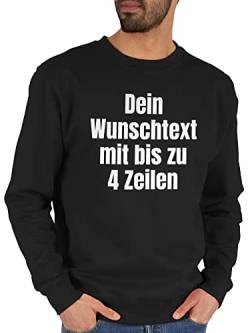 Sweater Pullover Sweatshirt Herren Damen - Aufdruck selbst gestalten - Wunschtext - L - Schwarz - dein text zum selber drucken bedrucken lassen schrift individuellem druck eigenen schriftzug von Geschenk mit Namen personalisiert by Shirtracer