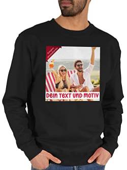 Sweater Pullover Sweatshirt Herren Damen - Bild - Eigenem Foto Geschenk - L - Schwarz - Bedrucken Lassen eigene Bilder individuellem Druck Fotodruck individueller Aufdruck selber gestalten Fotos von Geschenk mit Namen personalisiert by Shirtracer