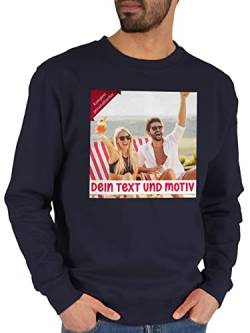 Sweater Pullover Sweatshirt Herren Damen - Bild - Eigenem Foto Geschenk - XL - Dunkelblau - muttertagsgeschenk selber Machen selbst Design personalisiertem Druck Customized selbstgestalten von Geschenk mit Namen personalisiert by Shirtracer