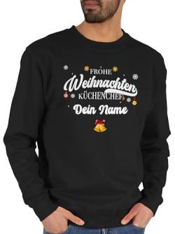 Sweater Pullover Sweatshirt Herren Damen - Frohe Weihnachten Küchenchef Name - XXL - Schwarz - weihnacht Weihnachts weinachts Christmas weihnachtlich Personalisieren Geschenke vor zu von Geschenk mit Namen personalisiert by Shirtracer