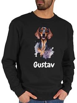 Sweater Pullover Sweatshirt Herren Damen - Hunde - Dackel - Hundebesitzern Geschenk - XL - Schwarz - Hund Name hundemotiv Hundebesitzer Frau personalisierte selbst Design Hunden und von Geschenk mit Namen personalisiert by Shirtracer