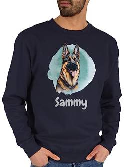 Sweater Pullover Sweatshirt Herren Damen - Hunde - Deutscher Schäferhund - Hundebesitzern Geschenk - XL - Dunkelblau - hundemotiv Hund selbst Design hundespruch hundemotive und Hundebesitzer Name von Geschenk mit Namen personalisiert by Shirtracer