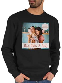 Sweater Pullover Sweatshirt Herren Damen - eigenem - Foto Bild - XL - Schwarz - fotos und text selbst designen druck persönlich aufdruck selber bedruckte beschriften wunschbild von Geschenk mit Namen personalisiert by Shirtracer