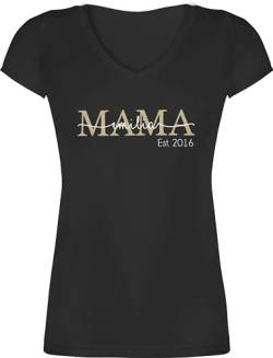 T-Shirt Damen V Ausschnitt - Mutti Mama Mom Geschenk zum Muttertag - XS - Schwarz - personalisierte Shirt Name Mum Tshirt muttertagsgeschenke t-Shirts muttertags Shirts muttertagsgeschenk t Mutter von Geschenk mit Namen personalisiert by Shirtracer