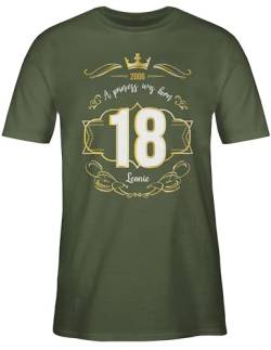 T-Shirt Herren - 18. Geburtstag - Geburtsjahr 2006 - A Princess was Born - mit Name - XL - Army Grün - Shirts zum 18: 18.Geburtstag 18 Shirt Tshirt und Jahre Geburtstagsgeschenk von Geschenk mit Namen personalisiert by Shirtracer