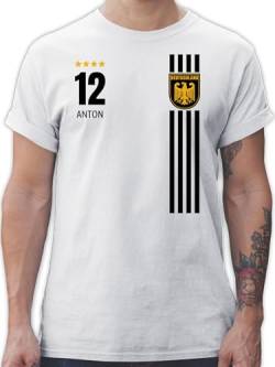 T-Shirt Herren - 2024 Fussball EM Fanartikel - Deutschland Germany Trikot Style - 4XL - Weiß - Deutschland-Fanartikel Shirts Tshirt fußball Bundesadler Shirt Europa Deutschland. t-Shirts Team von Geschenk mit Namen personalisiert by Shirtracer