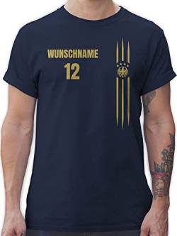 T-Shirt Herren - 2024 Fussball EM Fanartikel - Deutschland Name und Nummer - S - Navy Blau - fußball Shirt wm Tshirt männer Europa-Meisterschaft t 24 Europa personalisiertes personalisierter von Geschenk mit Namen personalisiert by Shirtracer