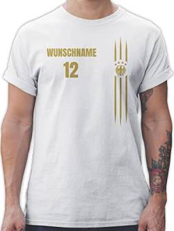 T-Shirt Herren - 2024 Fussball EM Fanartikel - Deutschland Name und Nummer - XL - Weiß - fußball t Shirt Europa Tshirt wm männer von Geschenk mit Namen personalisiert by Shirtracer