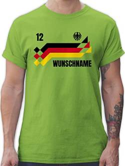 T-Shirt Herren - 2024 Fussball EM Fanartikel - Deutschland Trikot mit Name und Nummer Germany - L - Hellgrün - Shirt fußball Deutschland. Tshirt männer Europa Wunschname t wm Flagge Fan von Geschenk mit Namen personalisiert by Shirtracer