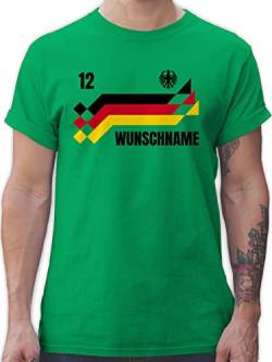 T-Shirt Herren - 2024 Fussball EM Fanartikel - Deutschland Trikot mit Name und Nummer Germany - XL - Grün - Shirt fußball Deutschland. Tshirt männer wm Fan t Europa Wunschname Flagge von Geschenk mit Namen personalisiert by Shirtracer