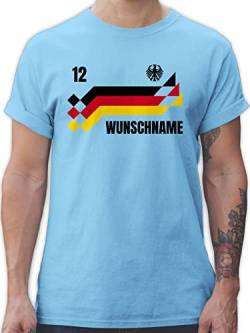 T-Shirt Herren - 2024 Fussball EM Fanartikel - Deutschland Trikot mit Name und Nummer Germany - XXL - Hellblau - Shirt fußball Deutschland. Tshirt wm Flagge t Europa Fan männer Wunschname von Geschenk mit Namen personalisiert by Shirtracer