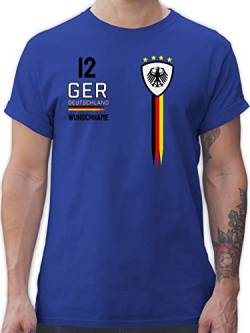 T-Shirt Herren - 2024 Fussball EM Fanartikel - Deutschland WM Trikot Farben - L - Royalblau - triko fußball t Shirts männer Shirt Herren-Shirt Tshirt Fan Deutschland-Fanartikel Europa Germany von Geschenk mit Namen personalisiert by Shirtracer