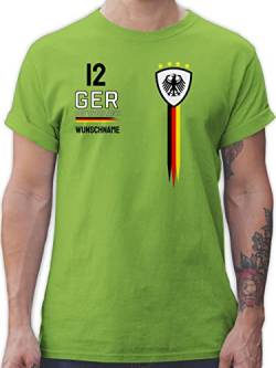 T-Shirt Herren - 2024 Fussball EM Fanartikel - Deutschland WM Trikot Farben - M - Hellgrün - Deutschland-t-Shirt fußball Shirt männer Trikots Europa Shirts Tshirt t Herren-Shirt triko Fan von Geschenk mit Namen personalisiert by Shirtracer