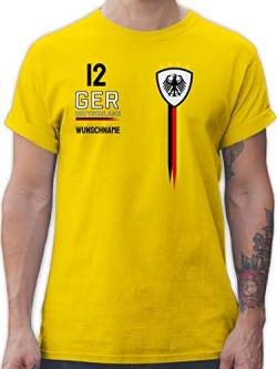 T-Shirt Herren - 2024 Fussball EM Fanartikel - Deutschland WM Trikot Farben - S - Gelb - Shirts männer Deutschland. Tshirt fußball Shirt personalisierter t Herren-Shirt Fan 24 Trikots von Geschenk mit Namen personalisiert by Shirtracer