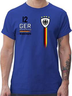 T-Shirt Herren - 2024 Fussball EM Fanartikel - Deutschland WM Trikot Farben - XXL - Royalblau - Deutschland-t-Shirt fußball Germany t Shirts Deutschland-Fanartikel Europa Name Shirt männer von Geschenk mit Namen personalisiert by Shirtracer