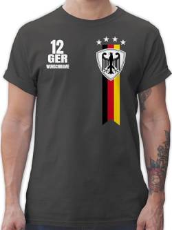 T-Shirt Herren - 2024 Fussball EM Fanartikel - Germany WM Fan Deutschland - 4XL - Dunkelgrau - fußball Nationalmannschaft t - Shirt Tshirt männer personalisierter Personalisieren Tshirts von Geschenk mit Namen personalisiert by Shirtracer