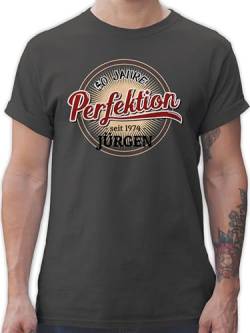 T-Shirt Herren - 50. Geburtstag - 50 Jahre Perfektion - seit 1974 - XL - Dunkelgrau - t Shirt männer Geschenke zum 1973 Mann Tshirt fünfzigsten Shirts Name Tshirts für fünfziger geboren t-Shirts von Geschenk mit Namen personalisiert by Shirtracer