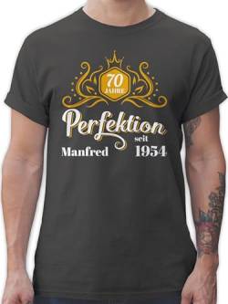 T-Shirt Herren - 70. Geburtstag - 70 Jahre Perfektion seit 1954 Legende - 4XL - Dunkelgrau - 70sten Tshirt zum 70.Geburtstag männer Shirt Geschenke 70er Name 70ste 70.+Geburtstag 70ster sprüche von Geschenk mit Namen personalisiert by Shirtracer