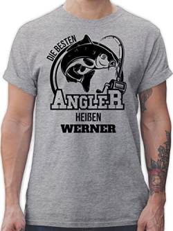 T-Shirt Herren - Angeln - Angler Geschenk - 5XL - Grau meliert - Tshirt Angel Bilder Fisch Name t Shirts männer angelzubehör Shirt Geschenke t-Shirts Geschenk+für+Angler für personalisierte von Geschenk mit Namen personalisiert by Shirtracer