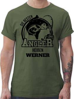 T-Shirt Herren - Angeln - Angler Geschenk - M - Army Grün - personalisierte Angel Geschenke Name Shirt Tshirt Bilder angelzubehör t Shirts männer Fisch Geschenk+für+Angler fischen t-Shirts für von Geschenk mit Namen personalisiert by Shirtracer