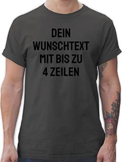 T-Shirt Herren - Aufdruck selbst gestalten - Wunschtext - 4XL - Dunkelgrau - Bedrucken selber Tshirt Lassen eigenem Schriftzug Shirt Mann Vatertagsgeschenk Text frei wählbar t Shirts männer zum von Geschenk mit Namen personalisiert by Shirtracer