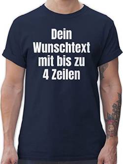 T-Shirt Herren - Aufdruck selbst gestalten - Wunschtext - 5XL - Navy Blau - Tshirt Maenner individuellem Text Shirts für männer eigenen Schriftzug Shirt Bedruckt Lassen t zum selber drucken von Geschenk mit Namen personalisiert by Shirtracer