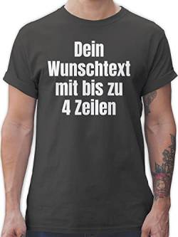 T-Shirt Herren - Aufdruck selbst gestalten - Wunschtext - L - Dunkelgrau - Tshirt Wunsch Text männer individuelle beschriftung Shirt Kurzarm persönliches t-schirt Bedrucken Lassen, t beschrifte von Geschenk mit Namen personalisiert by Shirtracer