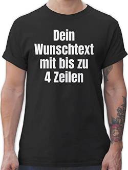 T-Shirt Herren - Aufdruck selbst gestalten - Wunschtext - M - Schwarz - personalisierte Tshirt drucken Lassen Tshirts für männer t Shirt Bedrucken zum selbstgestalten Shirts Maenner beschriften von Geschenk mit Namen personalisiert by Shirtracer