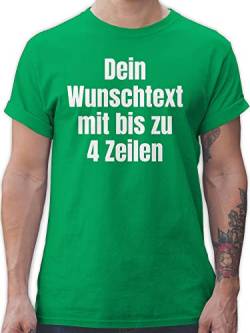 T-Shirt Herren - Aufdruck selbst gestalten - Wunschtext - XL - Grün - with Text Tshirt eigenem Bedruckt Bedrucken individuellem Geschenke und initialen eigener Schrift dem Schriftzug zum selber von Geschenk mit Namen personalisiert by Shirtracer