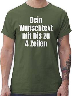 T-Shirt Herren - Aufdruck selbst gestalten - Wunschtext - XXL - Army Grün - Tshirt männer Baumwolle Shirt Bedrucken persönlichem Text t Shirts Maenner eigener Schrift selber beschriften Tshirts von Geschenk mit Namen personalisiert by Shirtracer