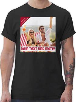 T-Shirt Herren - Bild - Eigenem Foto Geschenk - 5XL - Schwarz - und Bedrucken Lassen für zum Schrift Dein beschriften individuellem Aufdruck Sein eigenes personalisierte Text & von Geschenk mit Namen personalisiert by Shirtracer