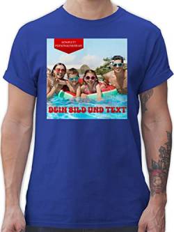 T-Shirt Herren - Bild - Eigenem Foto - L - Royalblau - Bedrucken und Schrift Text Aufdruck Name individuellem selbst gestalten Druck eigenen bildern einfügen 14 Februar für von Sich Drauf von Geschenk mit Namen personalisiert by Shirtracer