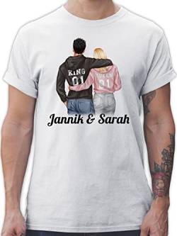 T-Shirt Herren - Liebe - Partner Geschenke Paar King Queen Couple Pärchen Weihnachts-Geschenke Valentinstag - 4XL - Weiß - Shirts männer Personalisieren Paare und t-Shirts valentins Tag von Geschenk mit Namen personalisiert by Shirtracer