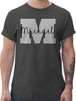 T-Shirt Herren - Männer Anfangsbuchstabe - Anfangsbuchstaben Name - Persönliches Geschenk Personalisiert mit Namen Bedrucken Initialen Personalisierte Custom Buchstabe Wunschname - 4XL - Dunkelgrau von Geschenk mit Namen personalisiert by Shirtracer