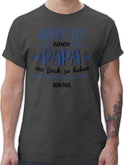 T-Shirt Herren - zum Vatertag - Glück ist einen Papa wie Dich zu haben - XXL - Dunkelgrau - es Shirt Vater Tshirt Vatertagsgeschenk männer personalisierte Geschenke für väter Vatertagsgeschenke von Geschenk mit Namen personalisiert by Shirtracer